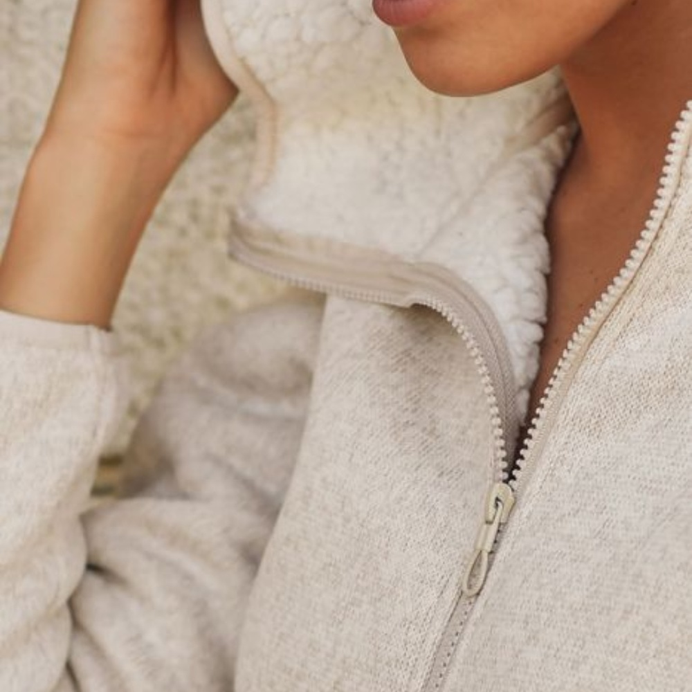 Longline Sherpa Hoodie Jacket - Picture 2 of 4
